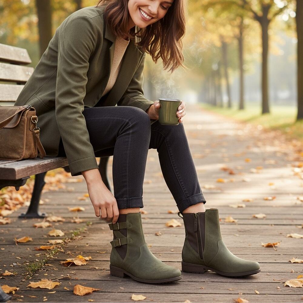 Teva Ellery Women’s Waterproof Boots Olive Green Size 8.5